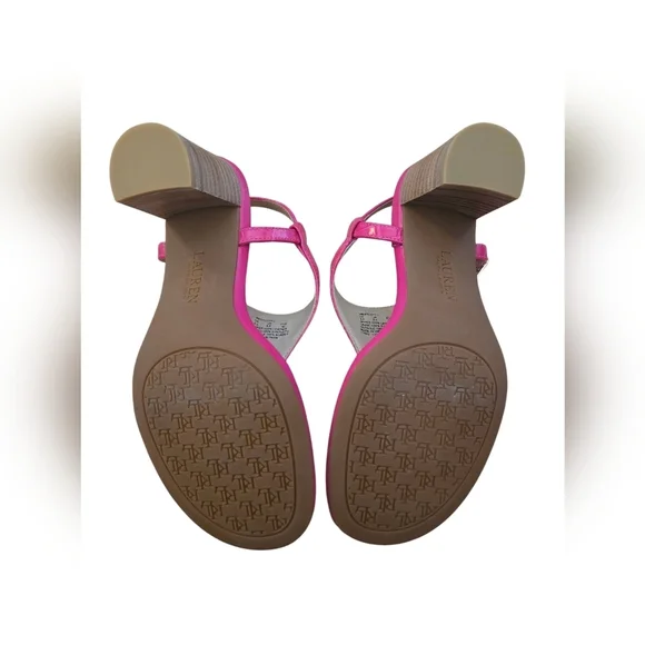 Lauren Ralph Lauren Women’s WESTCOTT II Thong Sandal Ankle Strap Pink NEW Sz 5.5 - Picture 6 of 9